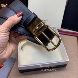 Montblanc New Calf Leather Gold Pin Buckle 30mm Belt