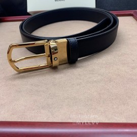 Montblanc New Calf Leather Gold Pin Buckle 30mm Belt