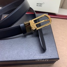 Montblanc New Calf Leather Gold Pin Buckle 30mm Belt