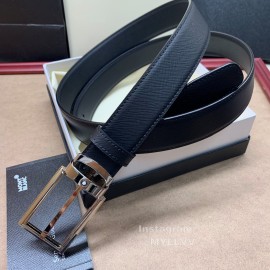 Montblanc New Calf Leather Gun Color Pin Buckle 30mm Belt For Men