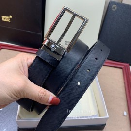 Montblanc New Calf Leather Gun Color Pin Buckle 30mm Belt For Men