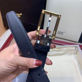 Montblanc New Calf Leather Gun Color Pin Buckle 30mm Belt For Men