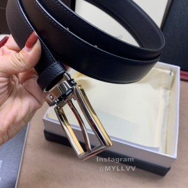 Montblanc New Calf Leather Gun Color Pin Buckle 30mm Belt For Men