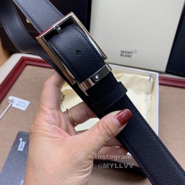 Montblanc New Calf Leather Gun Color Pin Buckle 30mm Belt For Men