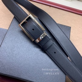 Montblanc New Calf Leather Gun Color Pin Buckle 30mm Belt For Men