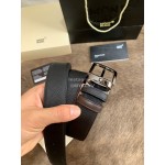 Montblanc Calf Leather Gun Color Pure Copper Buckle 32mm Belt