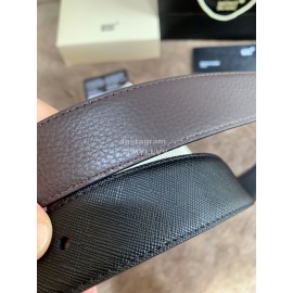 Montblanc Calf Leather Gun Color Pure Copper Buckle 32mm Belt