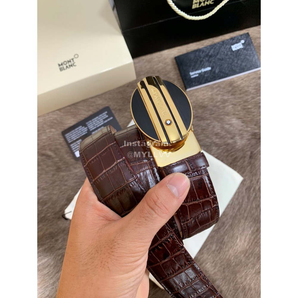 Montblanc Calf Leather Pure Copper Buckle 32mm Belt Wine Red