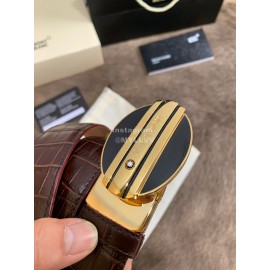 Montblanc Calf Leather Pure Copper Buckle 32mm Belt Wine Red