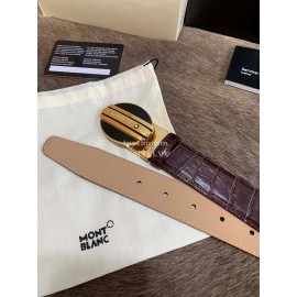 Montblanc Calf Leather Pure Copper Buckle 32mm Belt Wine Red