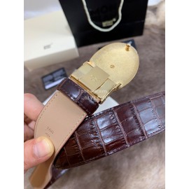 Montblanc Calf Leather Pure Copper Buckle 32mm Belt Wine Red