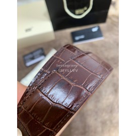 Montblanc Calf Leather Pure Copper Buckle 32mm Belt Wine Red