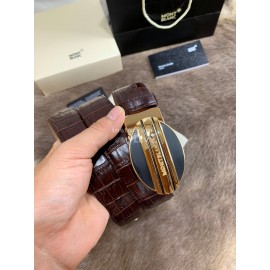 Montblanc Calf Leather Pure Copper Buckle 32mm Belt Wine Red