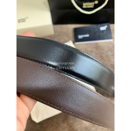 Montblanc Black Calf Leather Pure Copper Buckle 32mm Belt