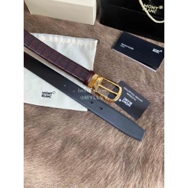 Montblanc Calf Leather Pure Copper Pin Buckle 35mm Belt Wine Red