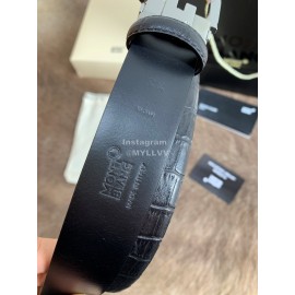 Montblanc Calf Leather Pure Copper Pin Buckle 35mm Belt Black