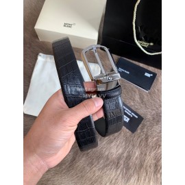 Montblanc Calf Leather Pure Copper Pin Buckle 35mm Belt Black