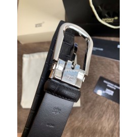 Montblanc Calf Leather Pure Copper Pin Buckle 35mm Belt Black