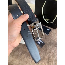 Montblanc Calf Leather Pure Copper Pin Buckle 35mm Belt Black