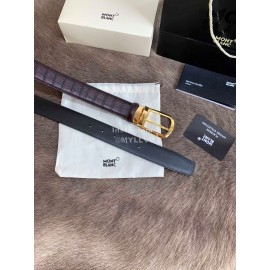 Montblanc New Calf Leather Pure Copper Pin Buckle 35mm Belt Wine Red