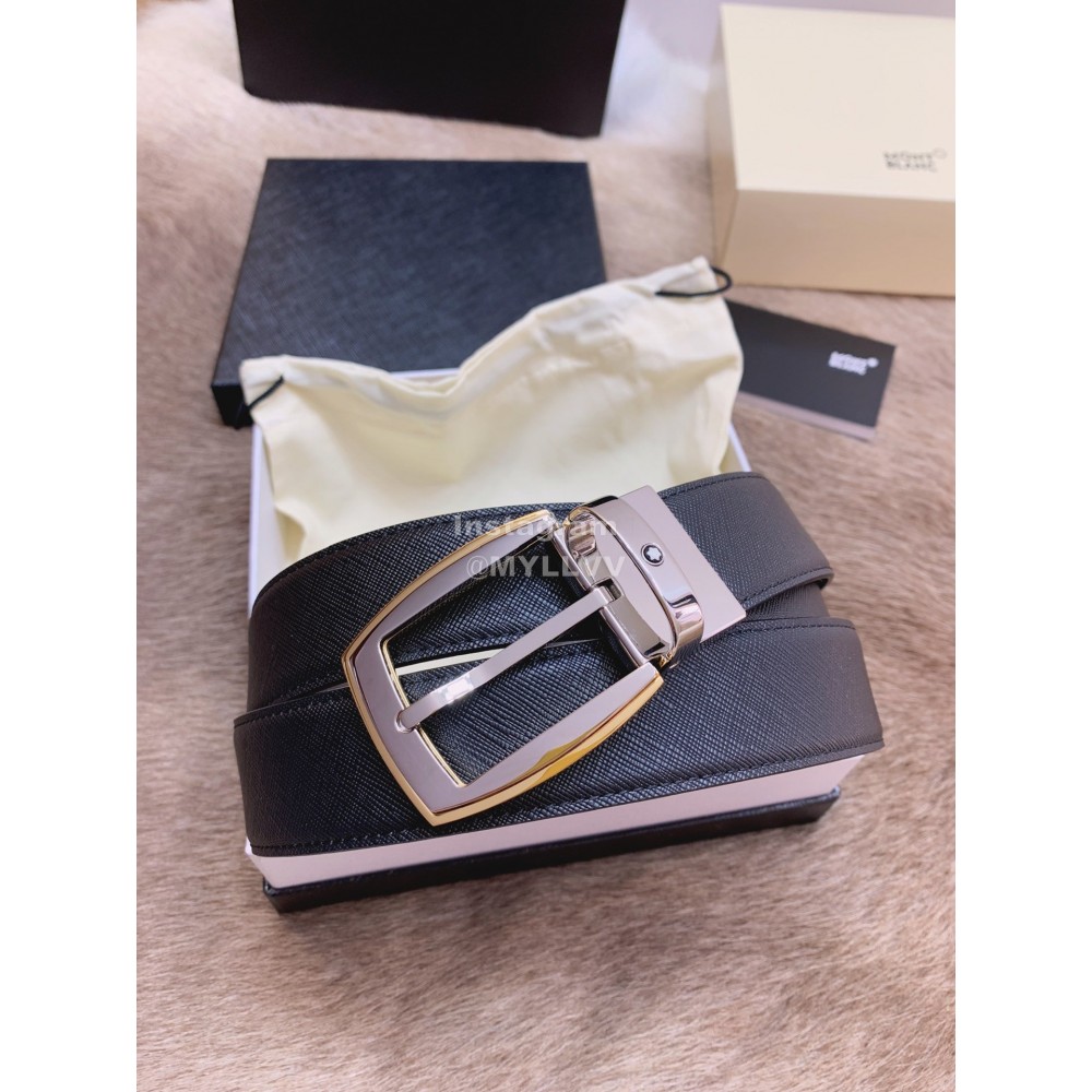 Montblanc New Double Side Calf Leather Pure Copper Pin Buckle 32mm Belt