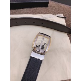 Montblanc New Double Side Calf Leather Pure Copper Pin Buckle 32mm Belt