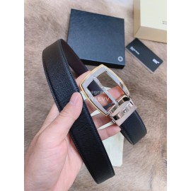 Montblanc New Double Side Calf Leather Pure Copper Pin Buckle 32mm Belt