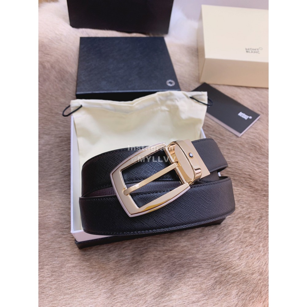 Montblanc Double Side Calf Leather Pure Copper Buckle 32mm Belt For Men