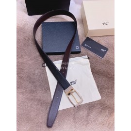 Montblanc Double Side Calf Leather Pure Copper Buckle 32mm Belt For Men