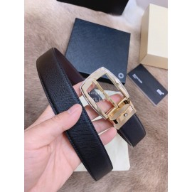 Montblanc Double Side Calf Leather Pure Copper Buckle 32mm Belt For Men