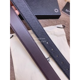 Montblanc Double Side Calf Leather Pure Copper Buckle 32mm Belt For Men