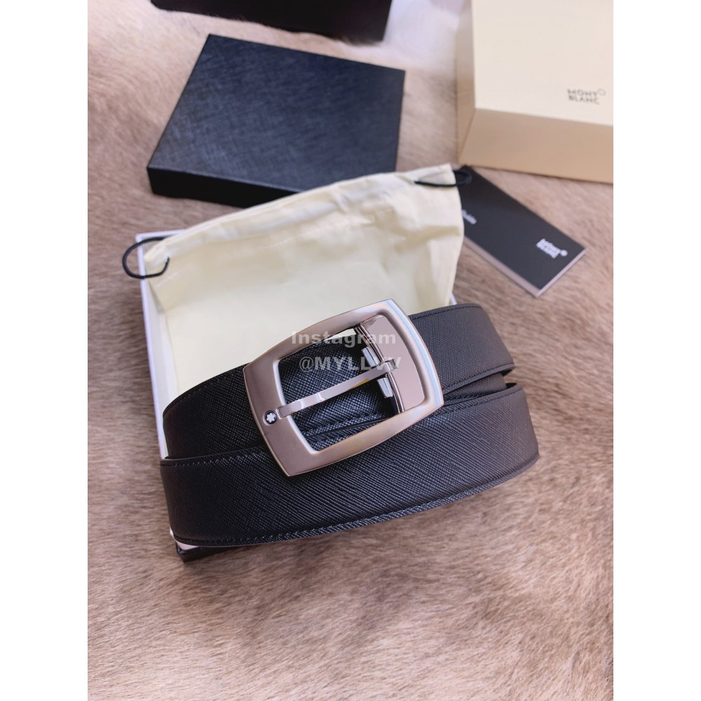 Montblanc Fashion Calf Leather Pure Copper Pin Buckle 32mm Belt