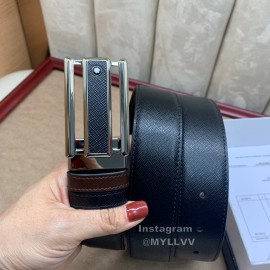 Montblanc Black Calf Leather Pure Copper Buckle 30mm Belt