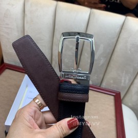 Montblanc Black Calf Leather Pure Copper Buckle 30mm Belt