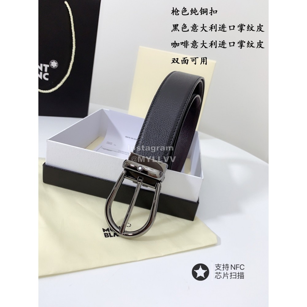 Montblanc Palm Calf Pure Gun Color Copper Buckle 34mm Belt