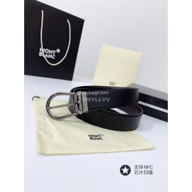 Montblanc Palm Calf Pure Gun Color Copper Buckle 34mm Belt