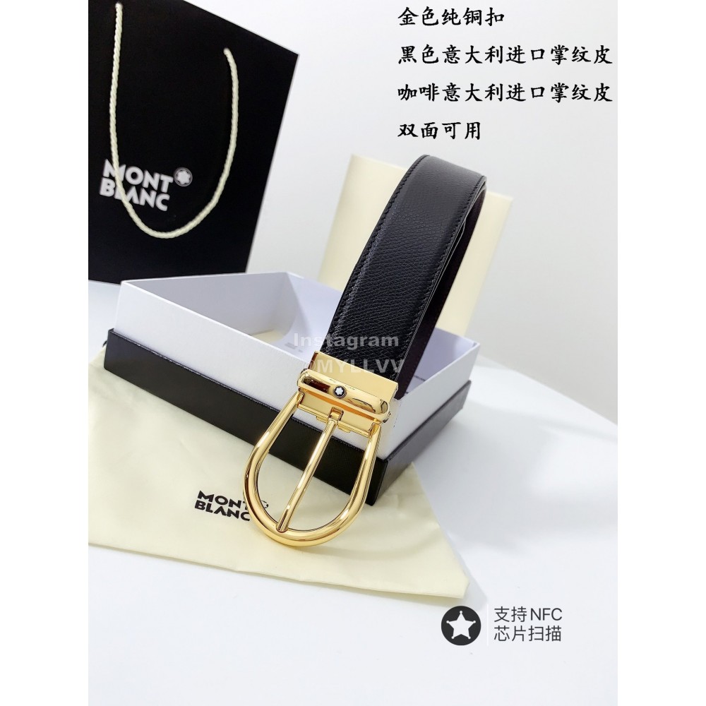 Montblanc Palm Calf Pure Gold Copper Buckle 34mm Belt