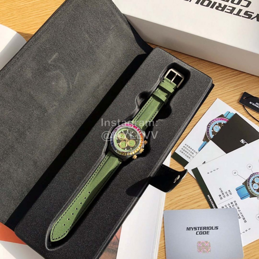 Mysterious Code Sapphire Glass Quartz Watch Green