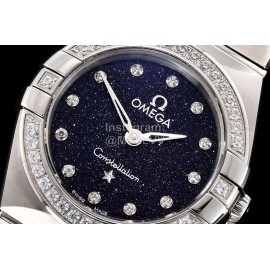 Omega G Factory 25mm Black Dial Quartz Watch For Women