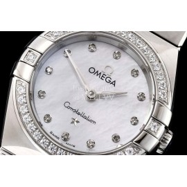 Omega G Factory 25mm White Dial Quartz Watch For Women
