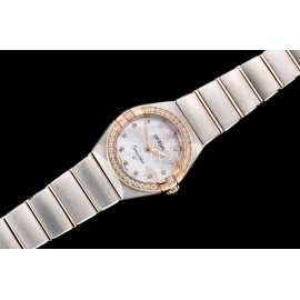 Omega G Factory 25mm White Dial Quartz Watch For Women Silver