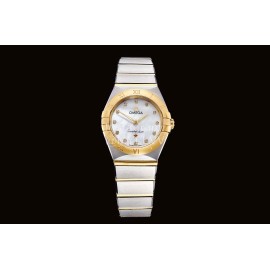 Omega G Factory 25mm White Dial Silver Quartz Watch For Women