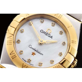 Omega G Factory 25mm White Dial Silver Quartz Watch For Women