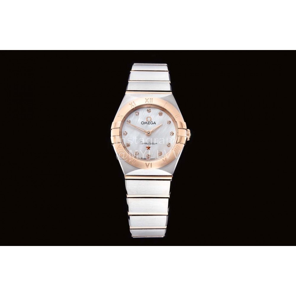 Omega G Factory New 25mm White Dial Quartz Watch For Women