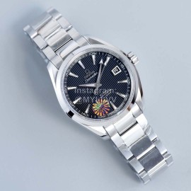 Omega 316l Steel Case Black Dial Sapphire Crystal Watch
