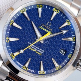 Omega 316l Steel Case Blue Dial Sapphire Crystal Watch