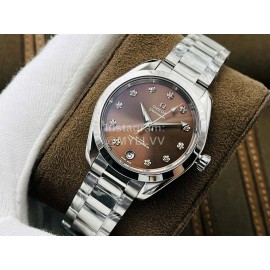 Omega Tws Factory Steel Strap 34mm Dial Mechanical Watch For Women