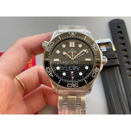 Omega 42mm Black Dial 316l Steel Case Watch