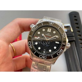 Omega 42mm Black Dial 316l Steel Case Watch