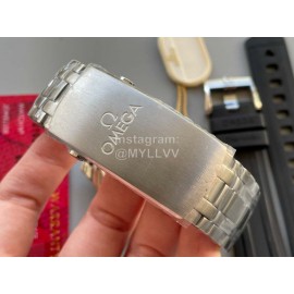 Omega 42mm Black Dial 316l Steel Case Watch